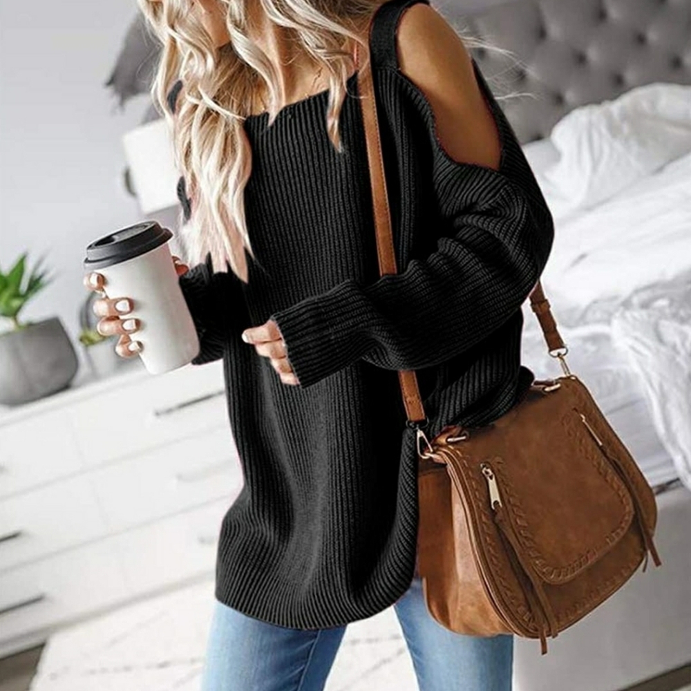 Cold Shoulder Oversized Sweater